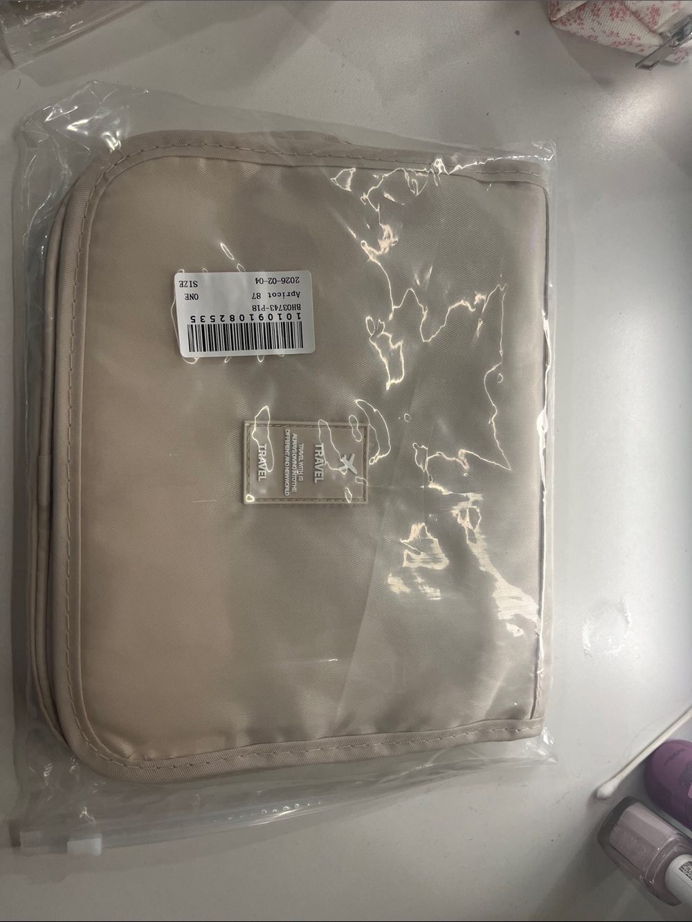 Travel Cosmetic Pouch - Beige